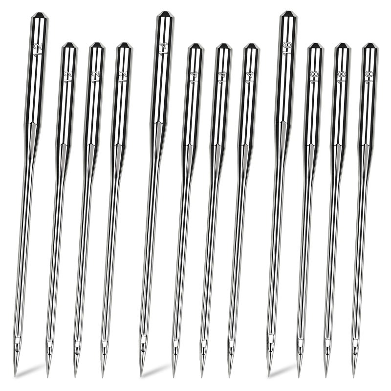HLARTNET 50PCS Universal Sewing Machine Needles - Sizes 80/12 90/14 100/16 Sewing Machine Needle for Fabric Canvas Leather Embroidery Jeans - Image 1