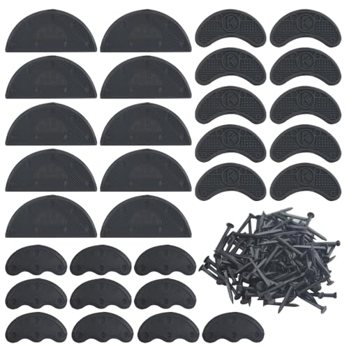 TOVOT 30PCS Heel Plates Black Heel Taps Rubber Tips Sole Heel Repair Pad Replacement with Nails(3 Size) - Image 1