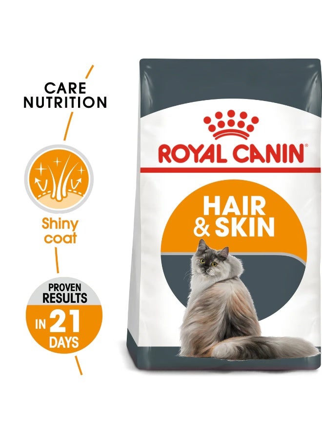 Royal Canin Feline Care Nutrition Hair & Skin Dry Cat Food – 2 kg | Adult Cats | Healthy Coat & Skin