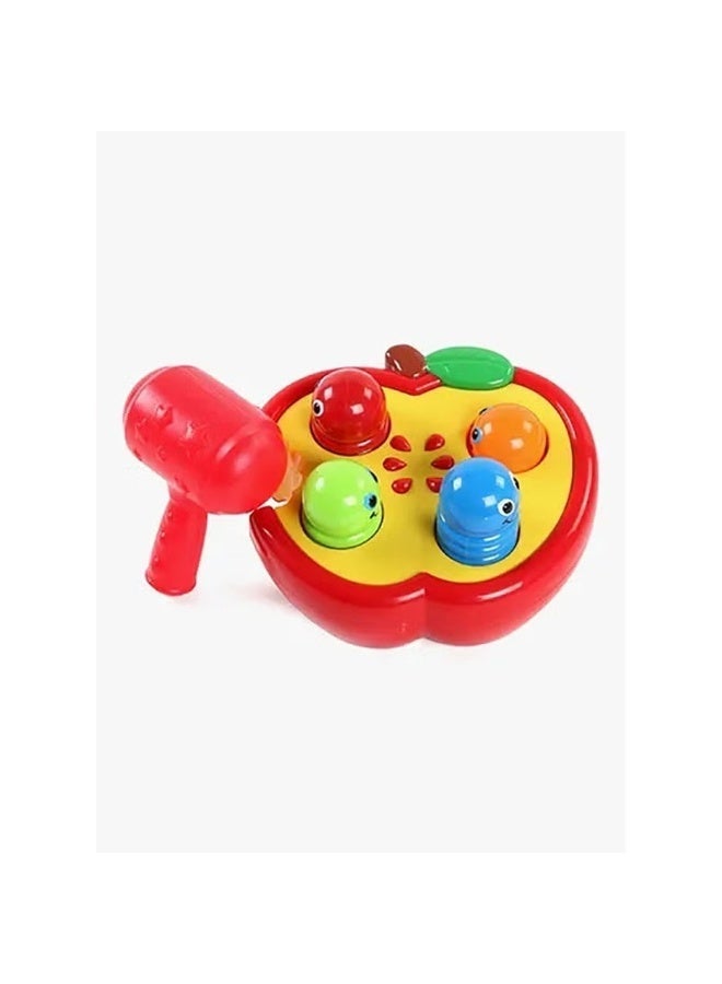 Kids Educational Hammering Toy, Apple-Shaped Knock Fruit Worm Game for Ages 3+ - Image 3