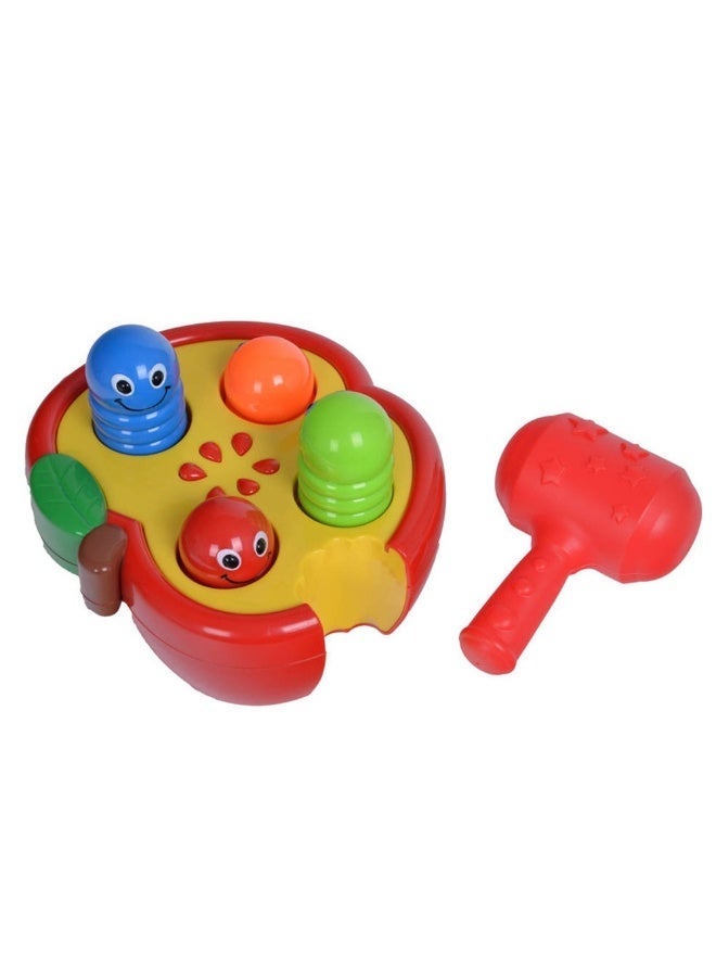 Kids Educational Hammering Toy, Apple-Shaped Knock Fruit Worm Game for Ages 3+ - Image 2