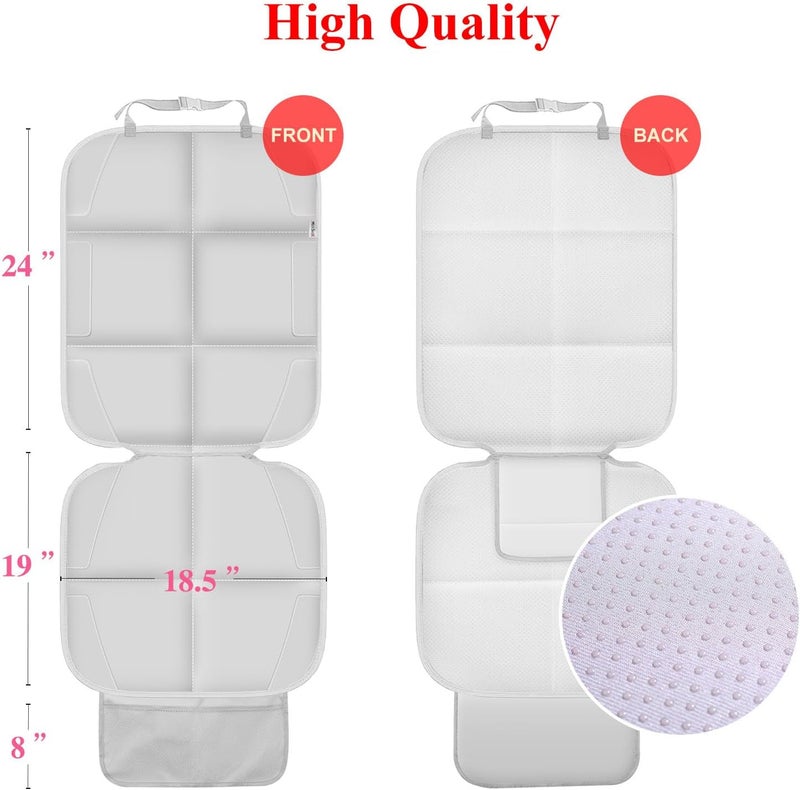 Car Seat Protector for Child Car Seat, Waterproof 600D Fabric Carseat Seat Protectors with 2 Large Pockets and Non-Slip Backing- Not Easy to Fade - Image 4