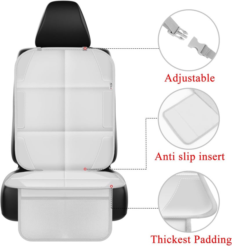 Car Seat Protector for Child Car Seat, Waterproof 600D Fabric Carseat Seat Protectors with 2 Large Pockets and Non-Slip Backing- Not Easy to Fade - Image 2