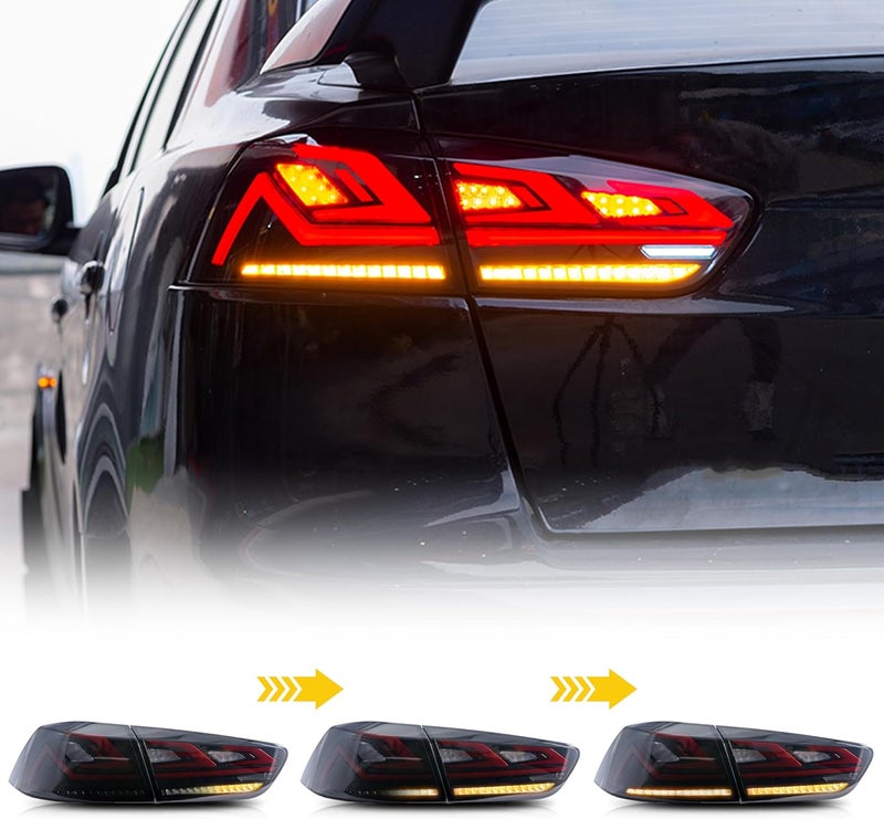 glistuning LED Tail Lights Assembly for Mitsubishi Lancer 2009-2018 EVO X with Sequential Turn Signal - Image 4