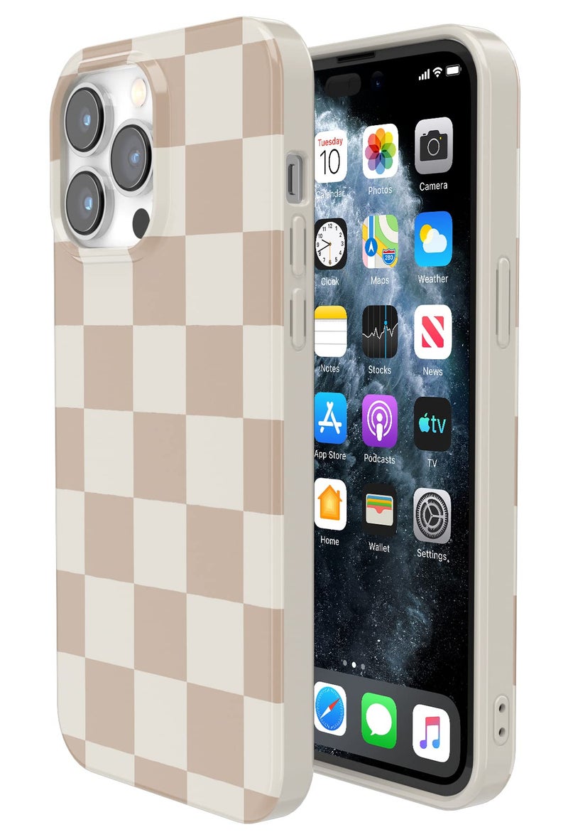 Casely iPhone 13 Pro Case | Fit Check | Neutral Checkered | Compatible with MagSafe | Classic Ultra Slim Case Design - Image 2
