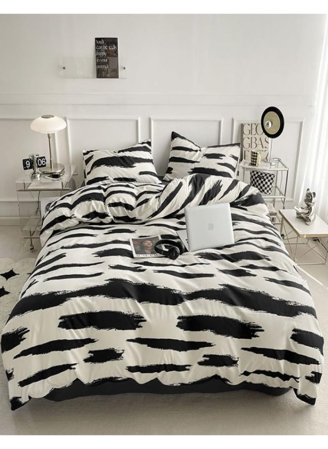 XVersion 6pcs Bedsheet King Size XVersion Duvet Cover Set,Soft Cotton Bedding for 200x200cm Bed,Includes 1 Quilt Cover 220x240cm,1 Flat Sheet 250x235cm, 4 Pillowcases 48x74cm,All-Season,Machine Washable (V2)  - Image 3