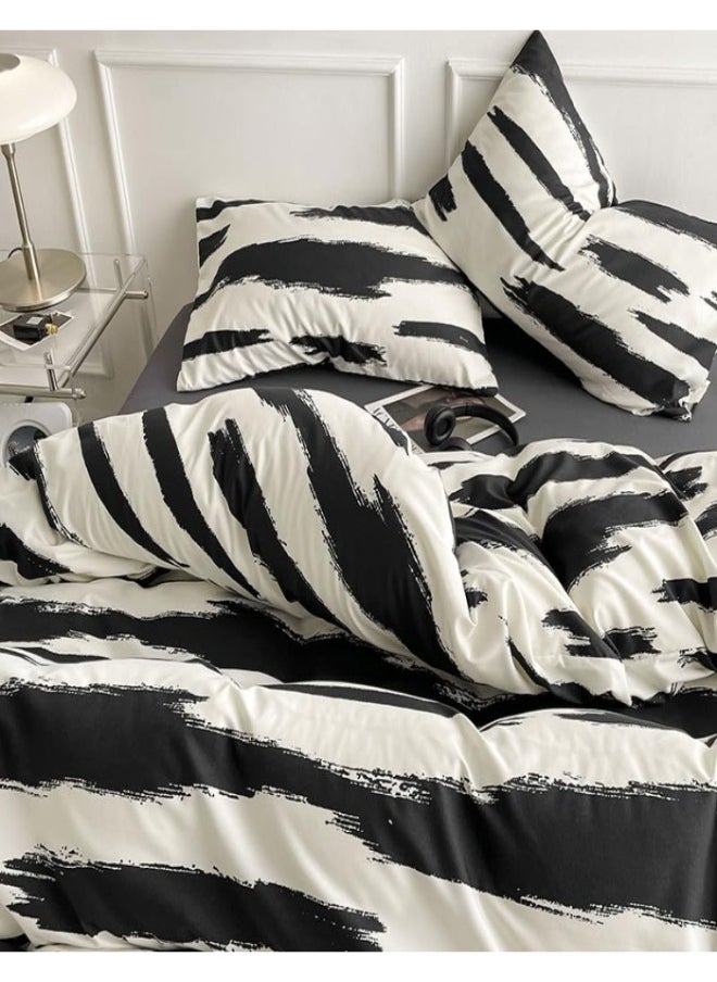 XVersion 6pcs Bedsheet King Size XVersion Duvet Cover Set,Soft Cotton Bedding for 200x200cm Bed,Includes 1 Quilt Cover 220x240cm,1 Flat Sheet 250x235cm, 4 Pillowcases 48x74cm,All-Season,Machine Washable (V2)  - Image 5