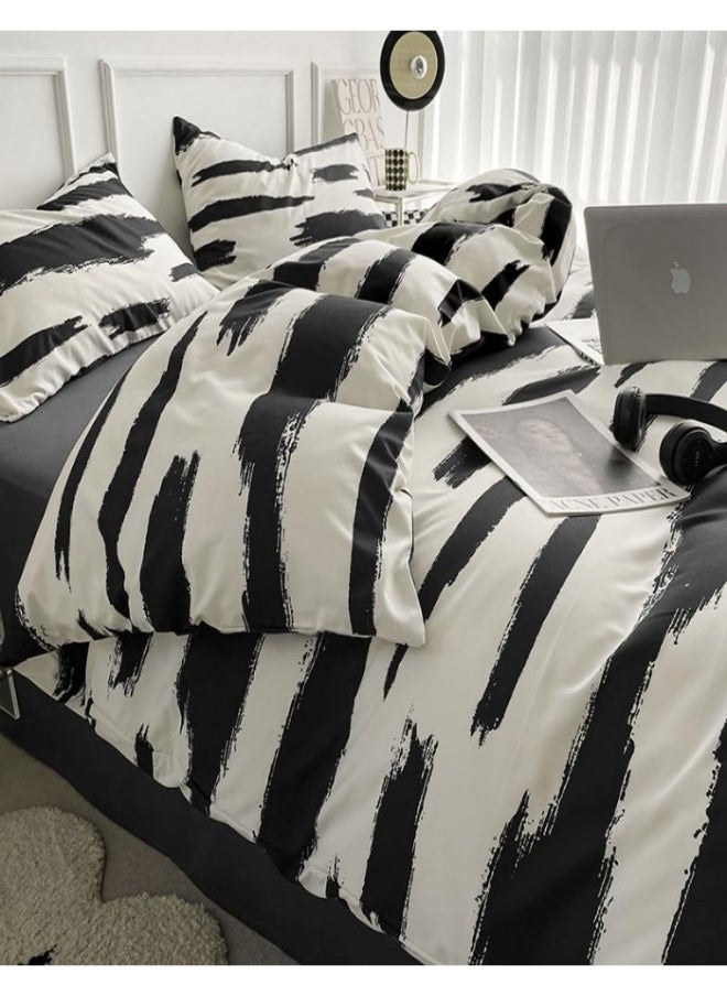 XVersion 6pcs Bedsheet King Size XVersion Duvet Cover Set,Soft Cotton Bedding for 200x200cm Bed,Includes 1 Quilt Cover 220x240cm,1 Flat Sheet 250x235cm, 4 Pillowcases 48x74cm,All-Season,Machine Washable (V2)  - Image 4