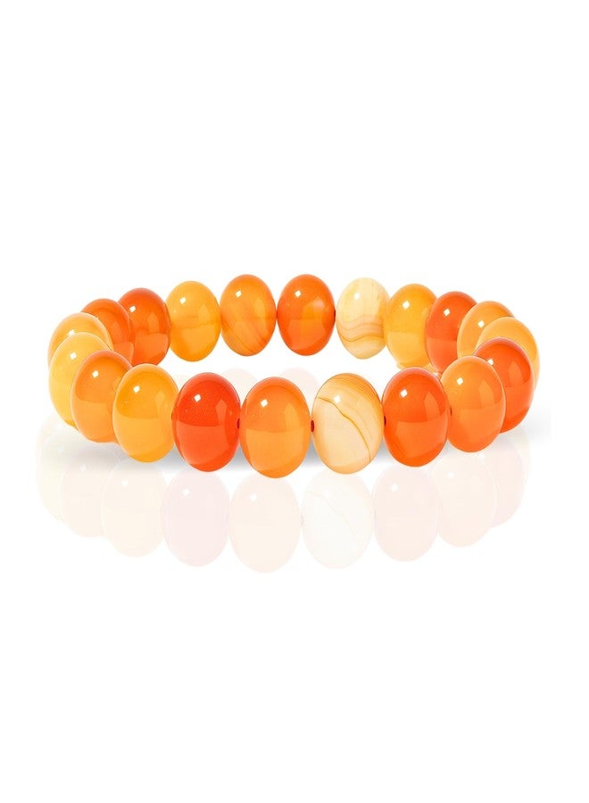 Plus Value Natural Red Carnelian Bracelet Reiki Chakra Crystals Healing for Men Women Boys and Girls (10mm Beads) - Image 1