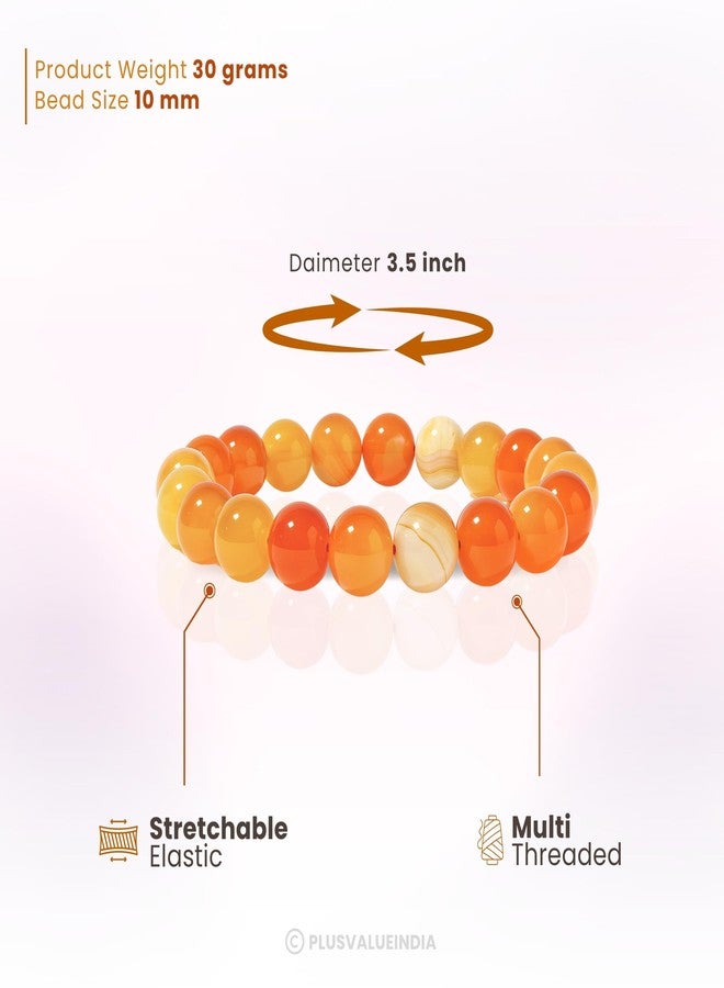 Plus Value Natural Red Carnelian Bracelet Reiki Chakra Crystals Healing for Men Women Boys and Girls (10mm Beads) - Image 2