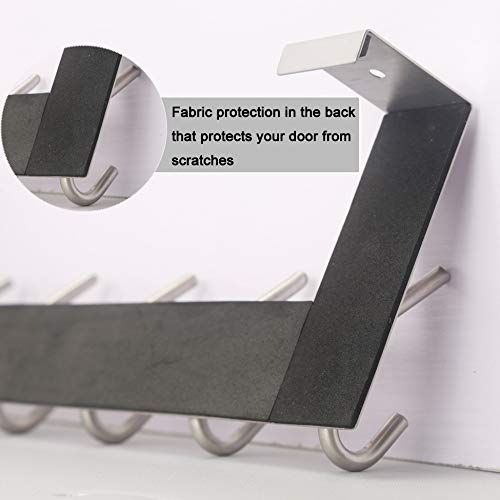 WEBI Over The Door Hook Door Hanger:Over The Door Towel Rack with 6 Hooks for Hanging Coats,Towel Hanger Door Coat Hanger Over Door Coat Rack for Towels,Clothes,Back of Bathroom,Silver - Image 3