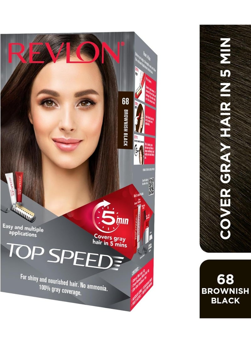 ريفلون صبغة شعر ريفلون توب سبيد للنساء، أسود بني 68 | خالية من الأمونيا | مع خلاصة جذر الجينسنغ وعرق اللؤلؤ - Image 5