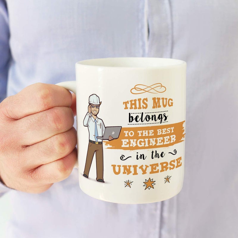 MUGFFINS Engineer Original Mug Cup This Mug Belongs to The Best Engineer in The Universe - 11 oz Ceramic - Image 5