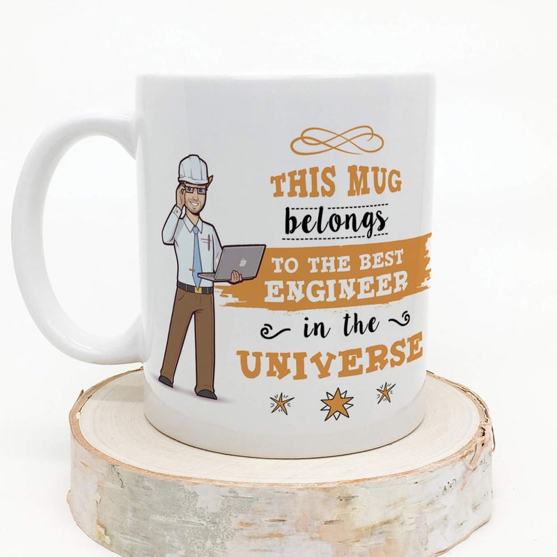 MUGFFINS Engineer Original Mug Cup This Mug Belongs to The Best Engineer in The Universe - 11 oz Ceramic - Image 4
