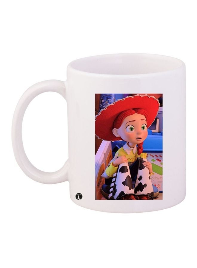 RYN Cartoon Printed Coffee Mug White/Red/Green 11ounce