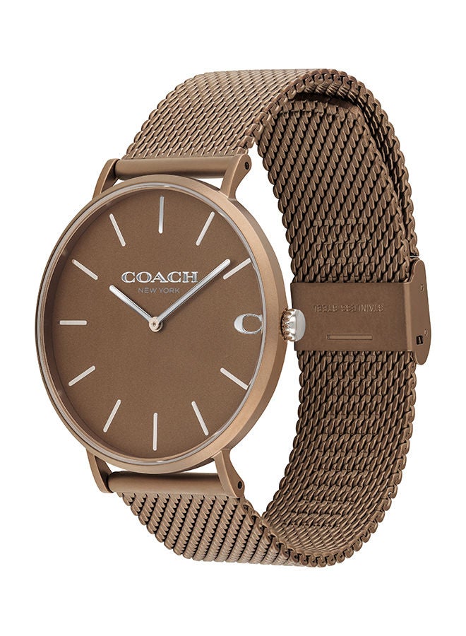 COACH Men's Analog Round Gold Wrist Watch 14602471 - 41 mm - Image 2