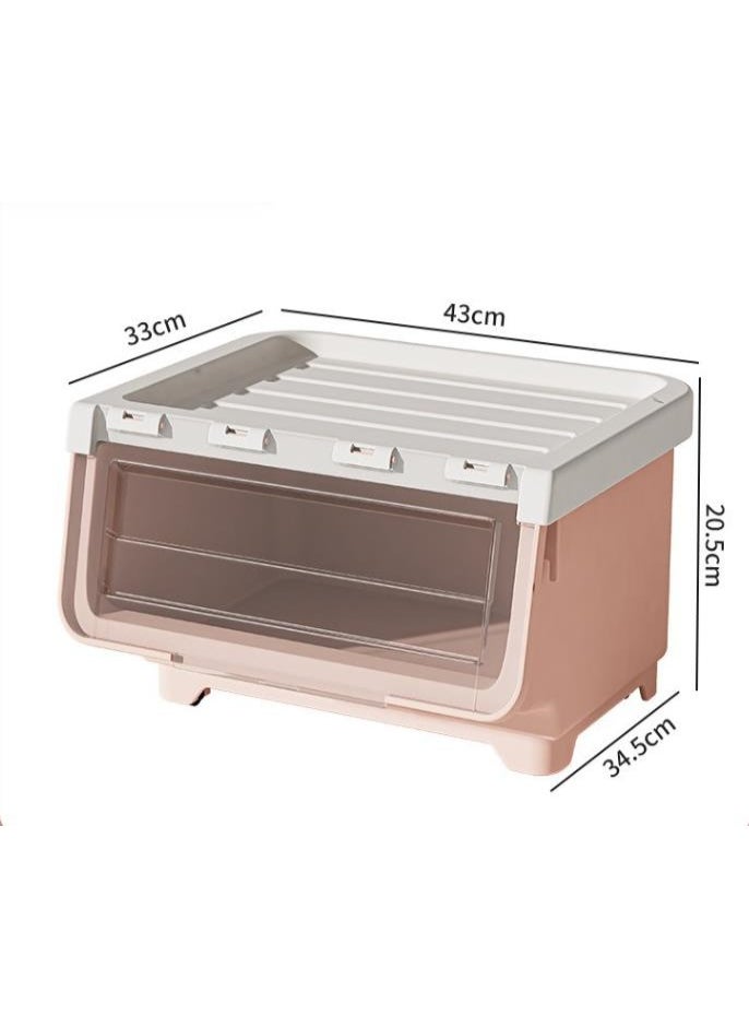 Golden 3 Piece Multi-Function Storage Box, Stackable Storage Box with Dust Cover and Wheels for Easy Movement Suitable for Any Corner of The Home, for Clothing, Toys, Books, Medicines, Home, Office  - Image 2