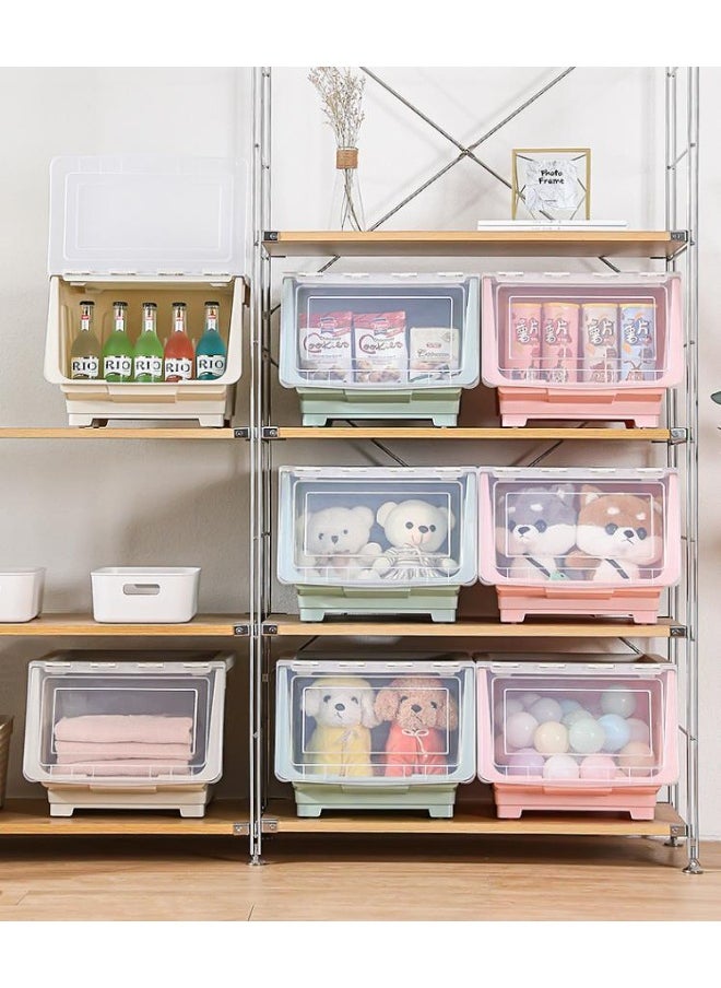 Golden 3 Piece Multi-Function Storage Box, Stackable Storage Box with Dust Cover and Wheels for Easy Movement Suitable for Any Corner of The Home, for Clothing, Toys, Books, Medicines, Home, Office  - Image 4
