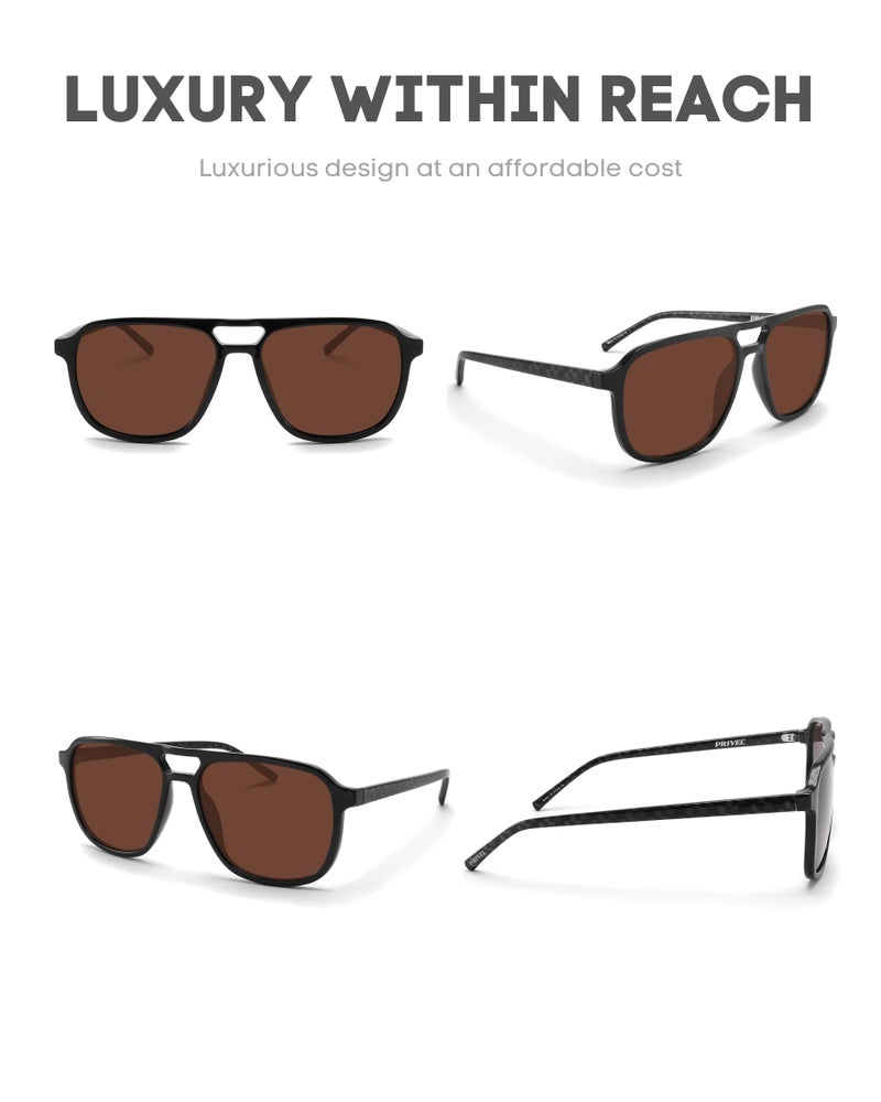 PRIVEL XXL Size Extra Large 160MM Polarized Double Bridge Retro Aviator Sunglasses Big Wide Heads Men UV400 Protection (PMX013P-7) - Image 4