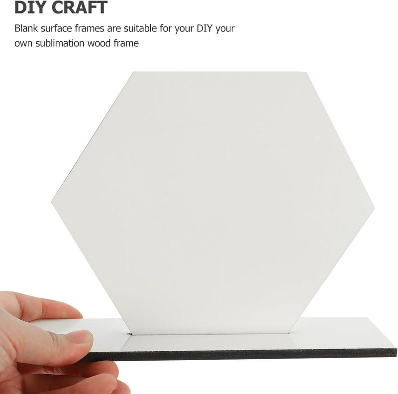 Hexagon Sublimation Blank Picture Frame with Stand, Wooden DIY Tabletop Photo Holder for Home Decor and Room Centerpiece - Image 3