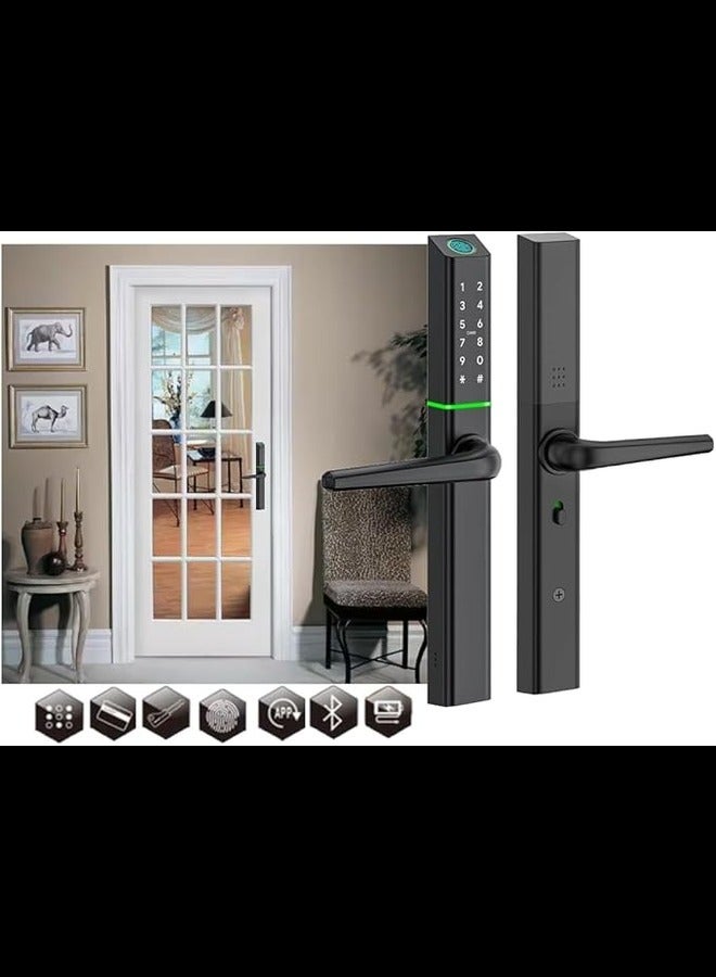 ROBUSTLINE Robustline Electronic Smart Door Lock For Aluminium Door with 5 Functions- Fingerprint, Passcode, Mobile App, Smart IC Card, Metal Key for both Indoors and Outdoors (2 YEARS WARRANTY) (RBSL5020B)  - Image 1