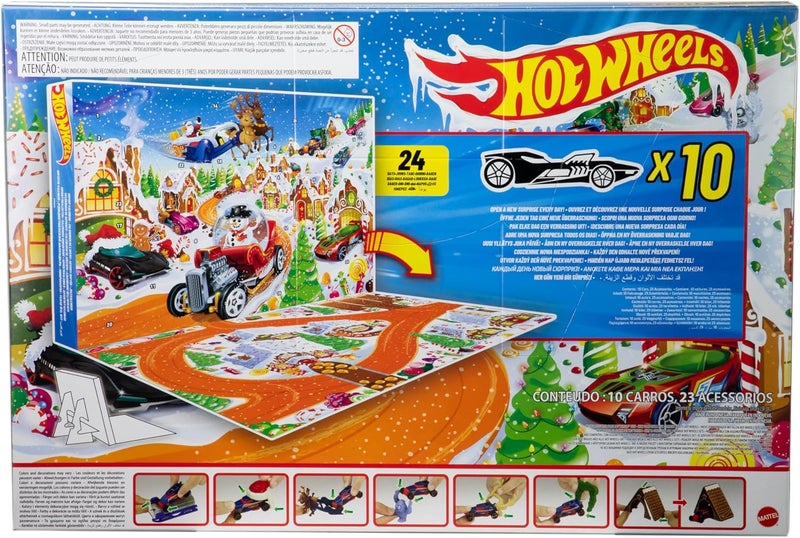 Hot Wheels تقويم عيد الميلاد 2025 من هوت ويلز مع سيارات لعب - Image 2
