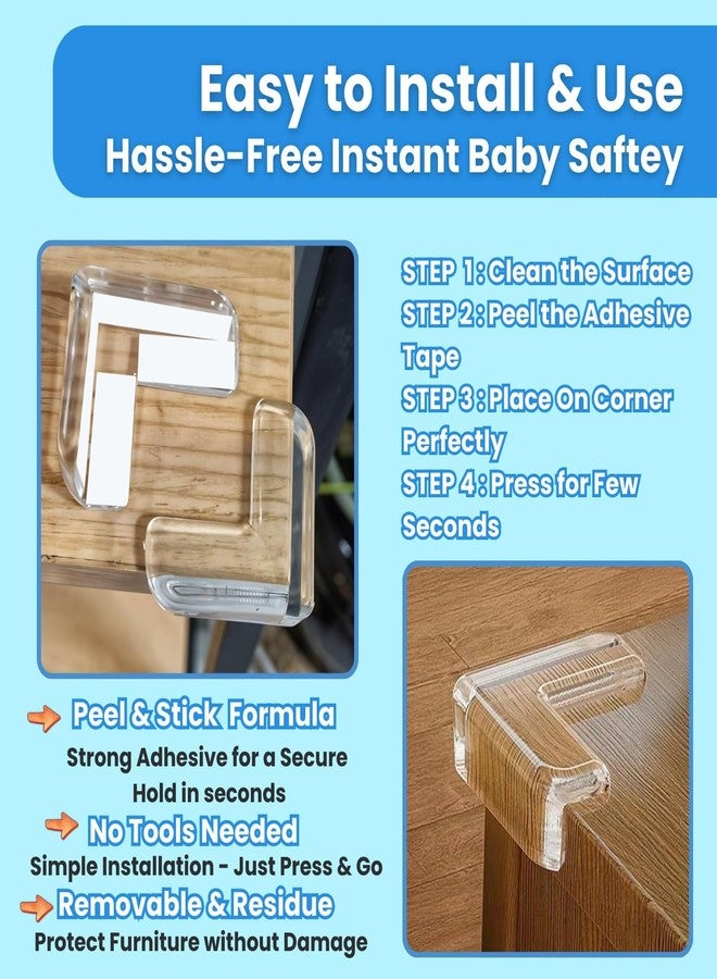 HETVIN Baby Safety Corner Protectors - Transparent Silicone Table Edge Guards - Soft Furniture Corner Bumpers for Child Proofing Sharp Edges - (Set of 10) (V - ShapeBaby Safety Corner) - Image 4