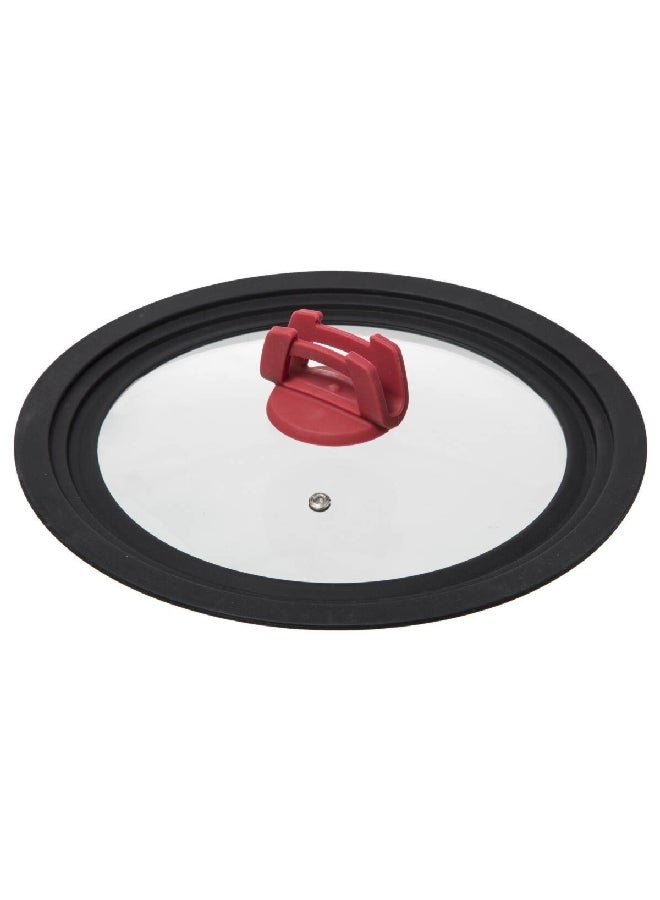 5 خمسة ستلتوب غطاء زجاجي دائري، باللونين الشفاف والأسود، بأبعاد 5.8 × 21.5 × 21.5 سم - Image 2