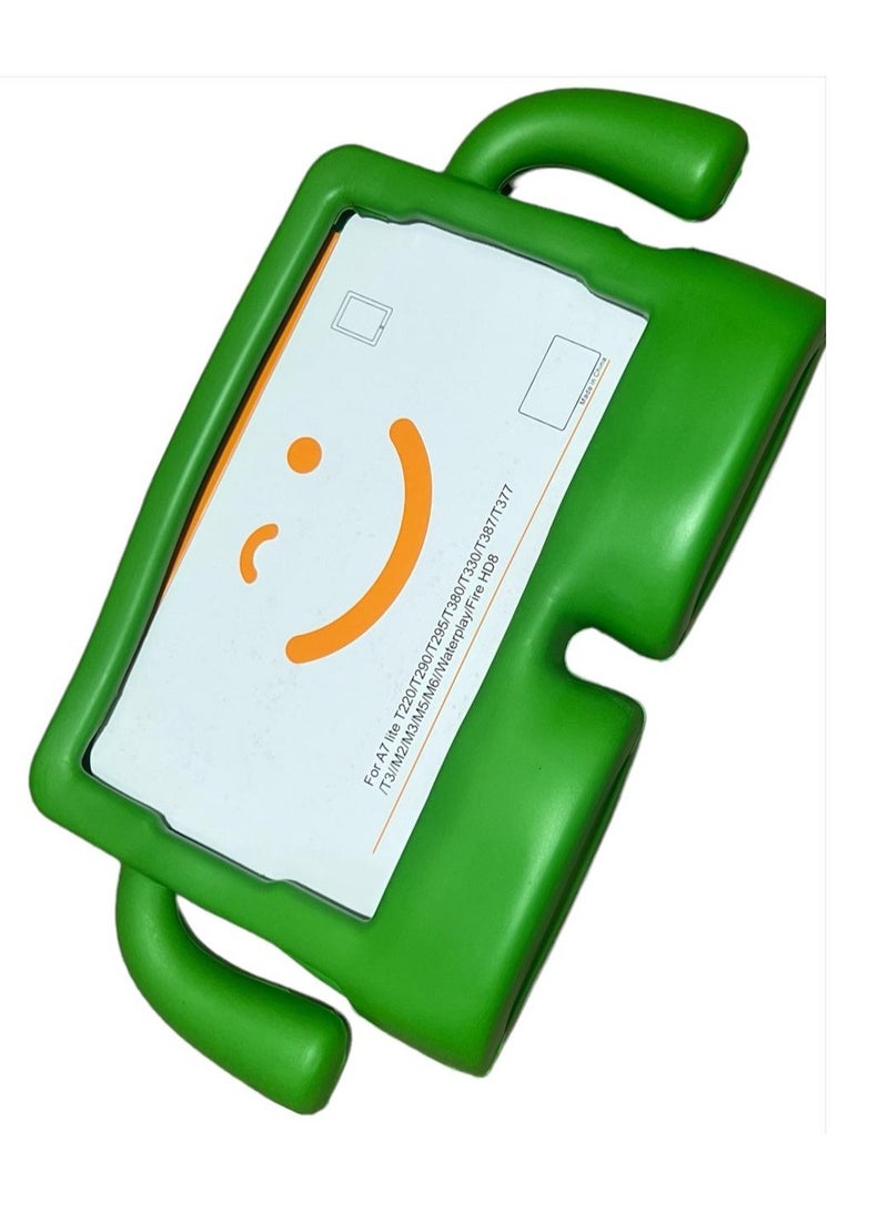 Cartoon Shockproof Kids Friendly Case Stand For Samsung Galaxy Tab A9 8.7 Inch 2023 - (Green) - Image 1