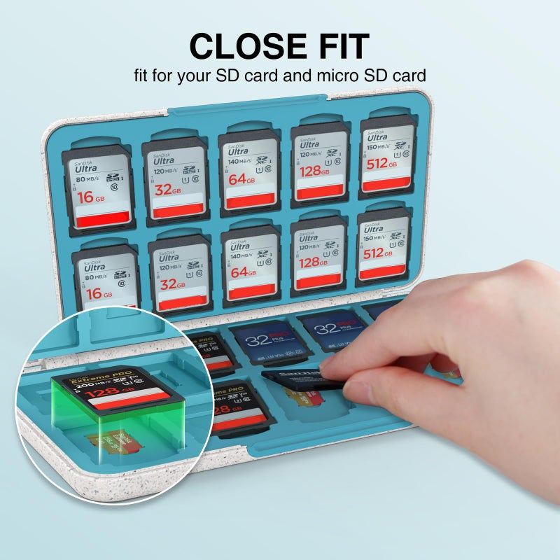 HEIYING Memory Card Case for SD/TF Cards,Portable SD Card Holder Storage Case Compatible with 20 SDXC SDHC and 20 TF Cards Slots - Image 3