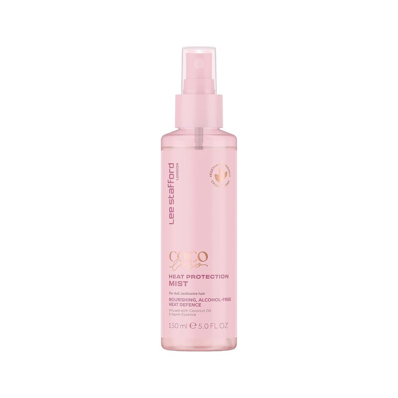 Lee Stafford Heat Protectant Spray  Coco Loco Collection  Lightweight Frizz Control Thermal Defense Shine Mist for Daily Use Flat Iron  Blow Dry Safe Coconut Scented 67 Fl Oz