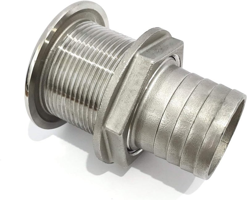keehui 316 Stainless Steel Durable Combo Stainless Steel Thru-Hull Fitting w/Nut with Custom Gasket Boat Plumbing Fittings for Boats, Yachts, Marine - Image 3