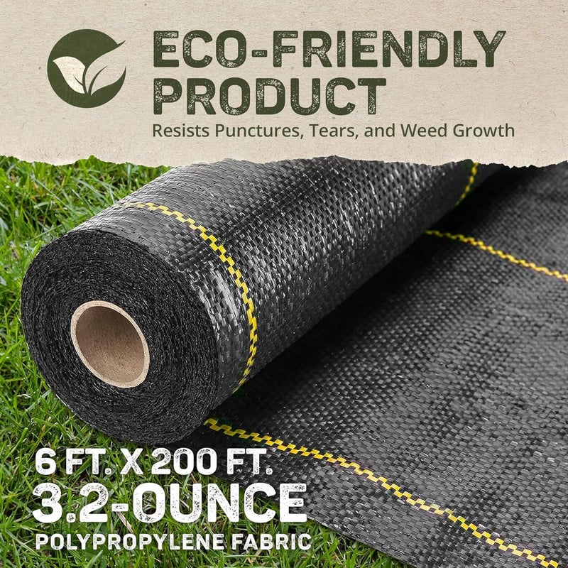 DeWitt Sunbelt Weed Barrier Fabric 3.2 oz, 6 x 200 Feet – Heavy-Duty Ground Cover Mat for Greenhouse Floors, Garden Rows, Raised Beds, Yard Gardening, and Outdoor Landscape Protection - Image 4