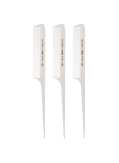 Allegro Combs Allegro Combs 441 Rat Tail Combs Braiding Parting Fine Teeth Rattail Set For Hair Styling For Hair Coloring 3 Units (White) 