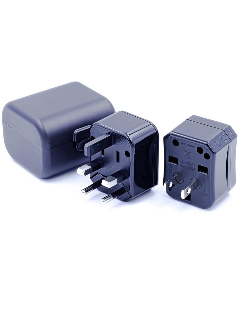 Universal International Power Adapter Travel Plug – USA/UK/EU/AU All-in-One AC Plug Adapter for Worldwide Travel (Black)  - Image 2