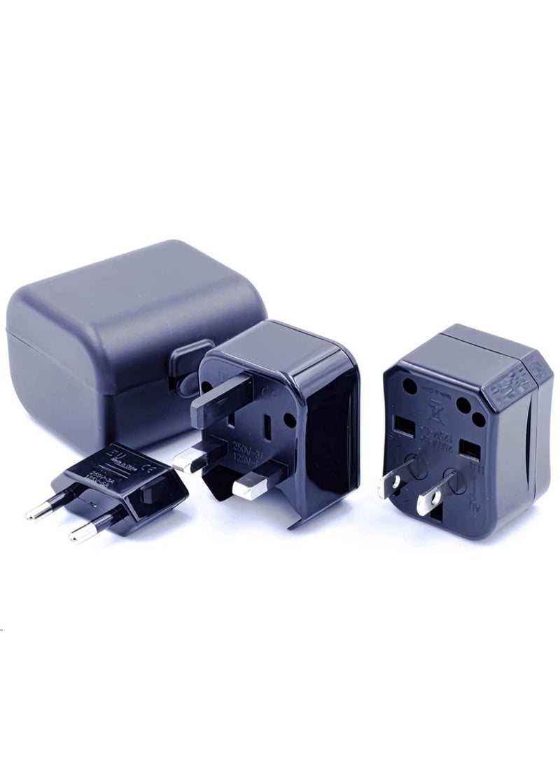 Universal International Power Adapter Travel Plug – USA/UK/EU/AU All-in-One AC Plug Adapter for Worldwide Travel (Black)  - Image 4