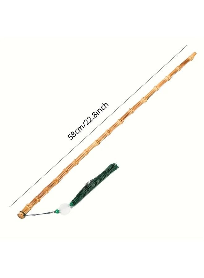 Solid Wood Color Bamboo Riding Whip Flexible Durable Multi Functional Ruler - Image 1