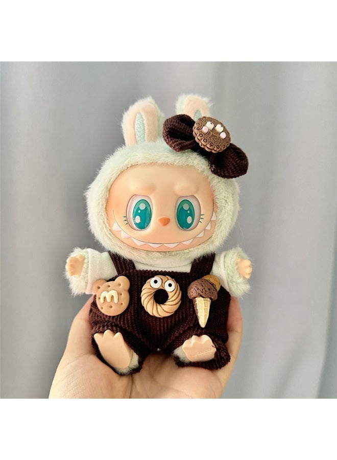 Sitting Party Doll Clothes Doll Clothes Ragcloth Clothes Plush Vinyl Face-Specification:Common To First And Second Generations-Color:Donut Pants T-shirt + Bow (no Doll) - Image 2