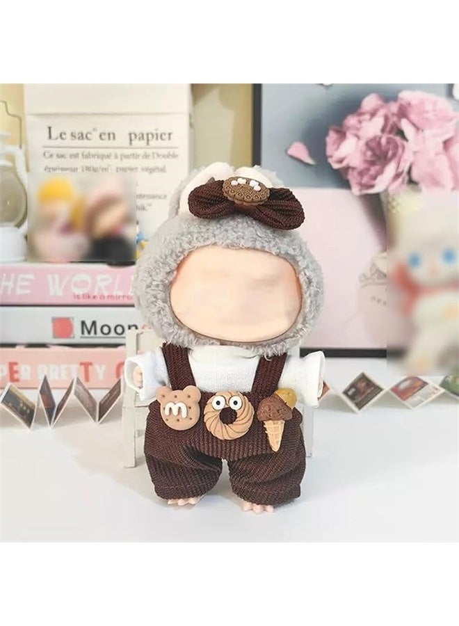 Sitting Party Doll Clothes Doll Clothes Ragcloth Clothes Plush Vinyl Face-Specification:Common To First And Second Generations-Color:Donut Pants T-shirt + Bow (no Doll) - Image 3