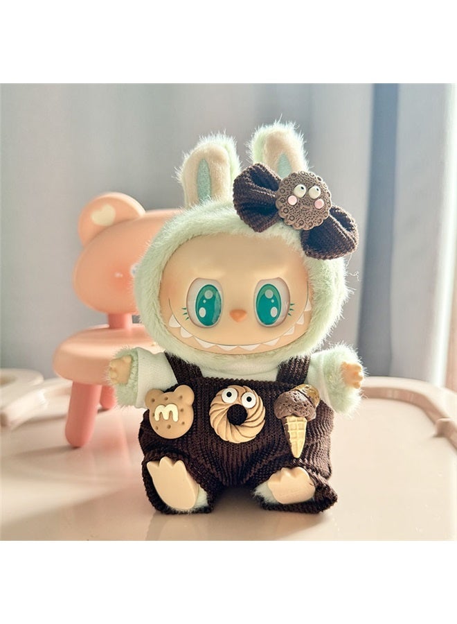 Sitting Party Doll Clothes Doll Clothes Ragcloth Clothes Plush Vinyl Face-Specification:Common To First And Second Generations-Color:Donut Pants T-shirt + Bow (no Doll) - Image 1