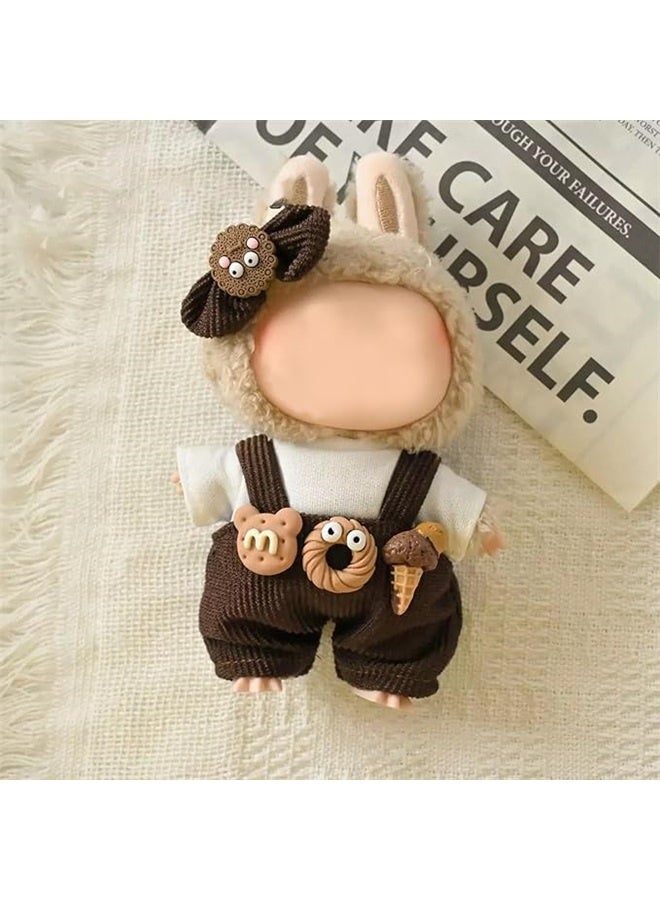 Sitting Party Doll Clothes Doll Clothes Ragcloth Clothes Plush Vinyl Face-Specification:Common To First And Second Generations-Color:Donut Pants T-shirt + Bow (no Doll) - Image 4