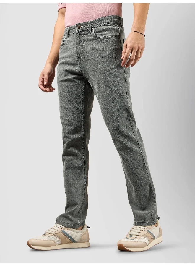بيونغ جينز قطن لايكرا رمادي فاتح بقصة عادية للرجال