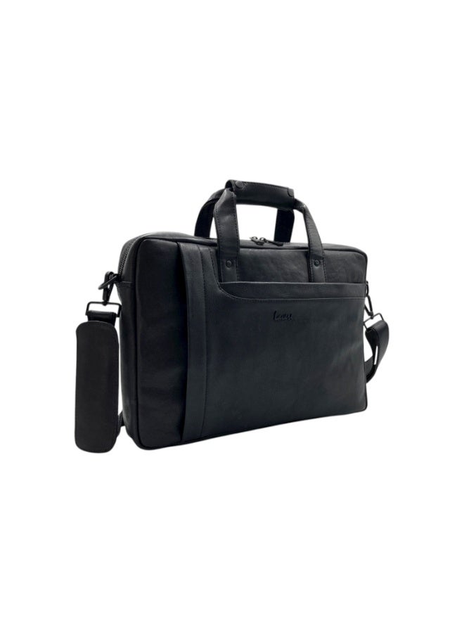 LAVERI LEATHER LAVERI Laptop Bag for Men - Leather Messenger Bag for Office - Fits up to 15 Inch Laptop - Shoulder Bag with Multiple Compartments - Executive Leather Bag for Work/Travel/Casual - 2866 - Image 1