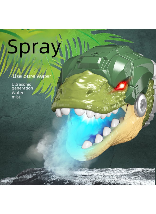 Generic - Large Dinosaur Hand Puppet Simulation Animal Model Children Boy's Ackylosaurus Triangle Tyrannosaurus Rex Gloves Dinosaur Head Toy-Color:Spray Dinosaur Gloves (English Color Box) - Image 1