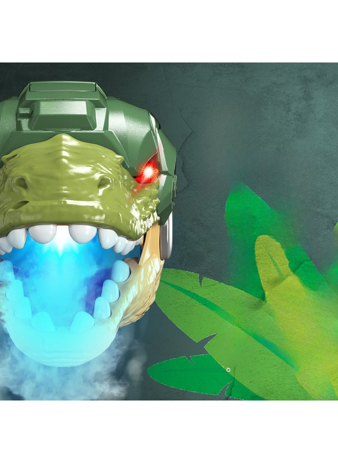 Generic - Large Dinosaur Hand Puppet Simulation Animal Model Children Boy's Ackylosaurus Triangle Tyrannosaurus Rex Gloves Dinosaur Head Toy-Color:Spray Dinosaur Gloves (English Color Box) - Image 1