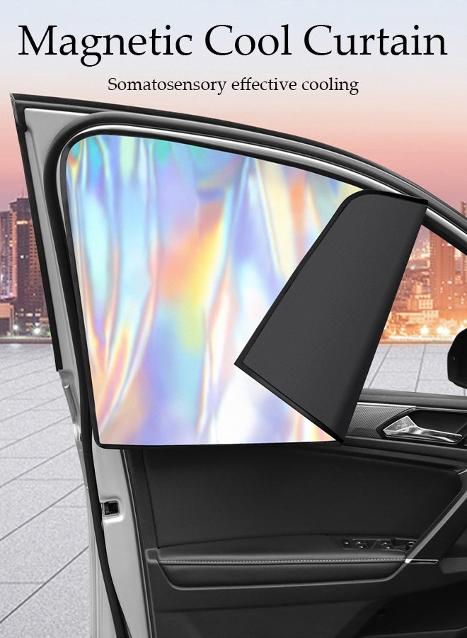 DUNISO Car Side Window Sun Shade Set, 4 Pack Universal Magnetic Car Curtain with Blocks UV Rays, Automotive Window Sunshades, Window Sunshades Privacy Curtains  - Image 2