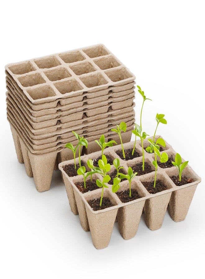Doter 10 Packs Seedling Starter Trays 120 Cells, Biodegradable Seed Germination Trays Plant Starter Peat Pots for Seedlings - Image 1