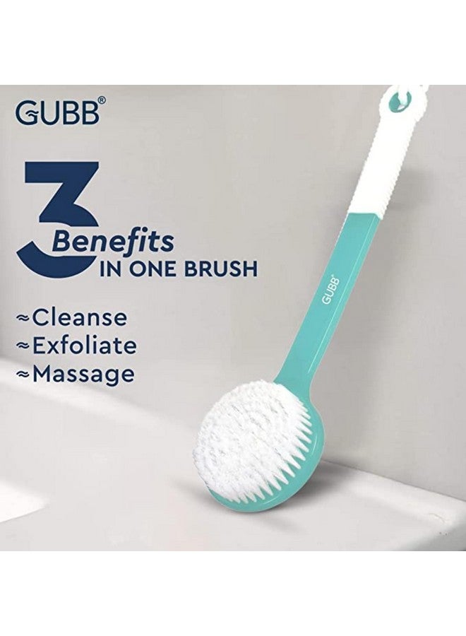 GUBB Bath Brush With Extended Handle - Dual Sided Exfoliating Brush For Cleansing, Gentle Exfoliation, And Invigorating Massage - Soft Nylon Bristles Ideal For Knees, Elbows, And Ankles - Spa-Quality Bathing Experience At Home - Image 2