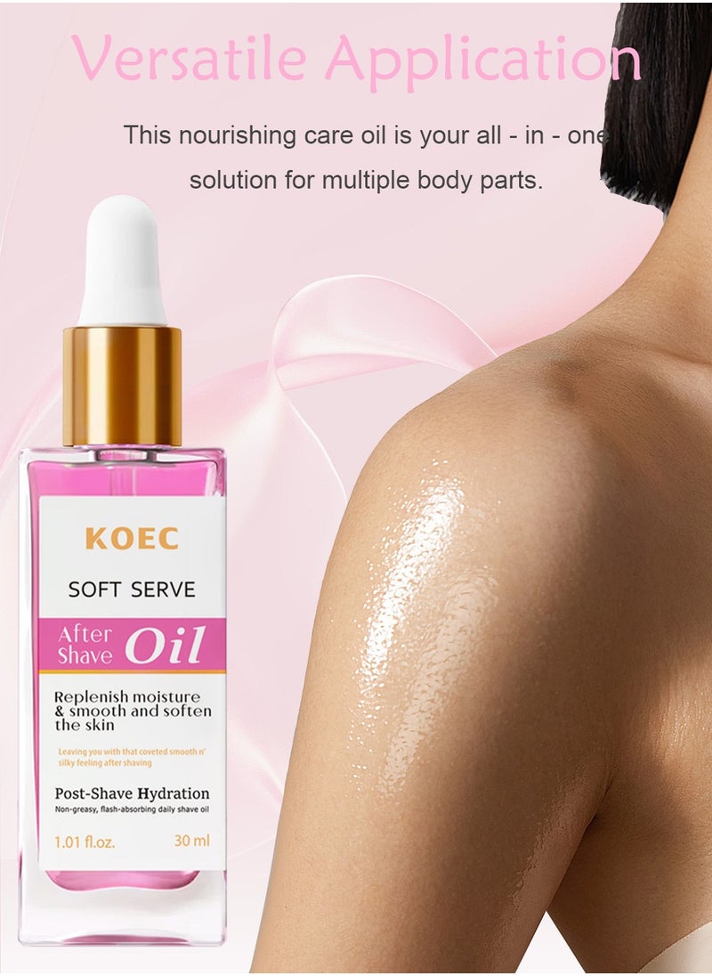 KOEC - After Shave Oil for Women - Strawberry & Vanilla Scent, Soft Serve, Prevents Ingrown Hairs & Dryness, Suitable for All Skin - Image 1