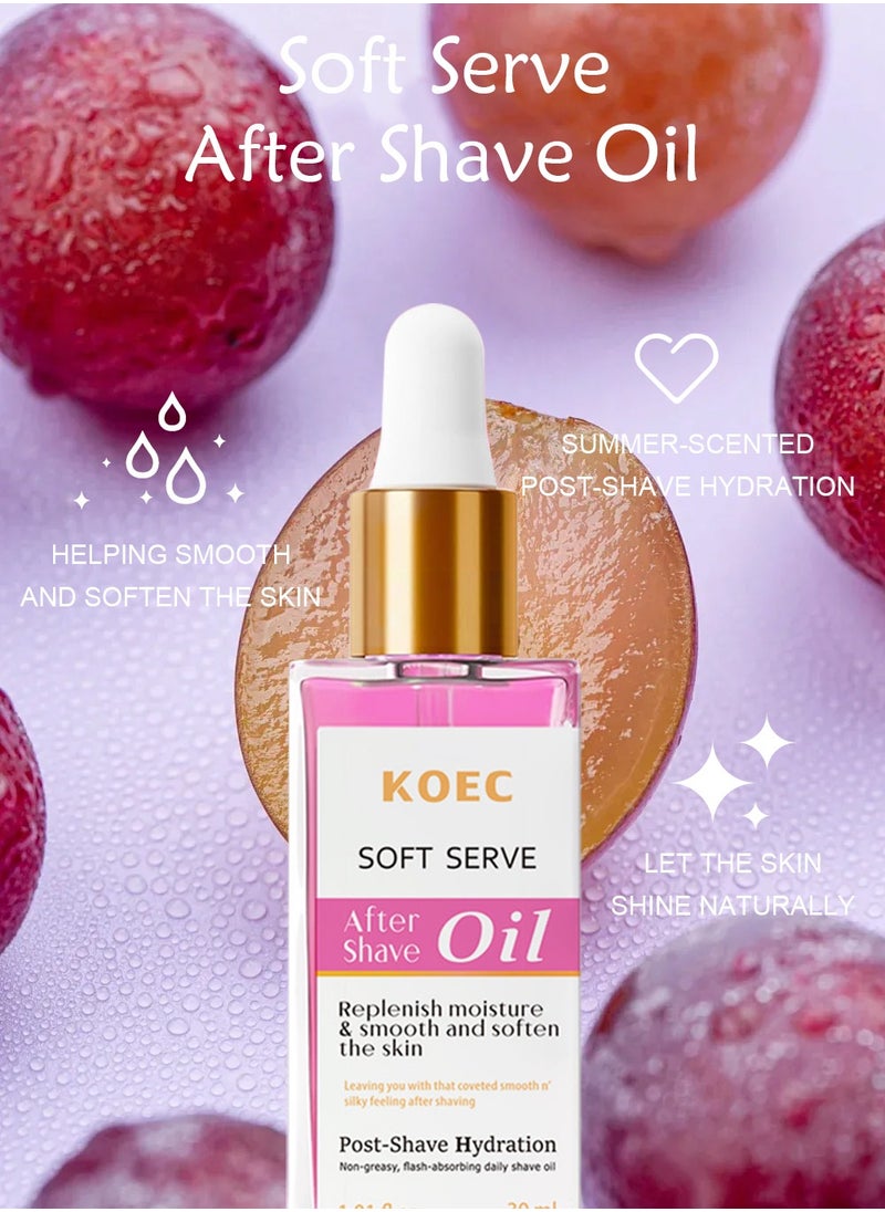 KOEC - After Shave Oil for Women - Strawberry & Vanilla Scent, Soft Serve, Prevents Ingrown Hairs & Dryness, Suitable for All Skin - Image 1